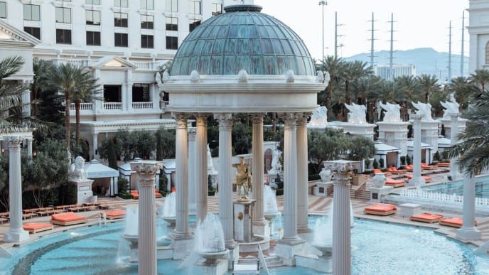 Guest at the Garden of the Gods Pool Oasis at Caesars Palace in Las Vegas  on Tuesday, July 4, 2017. Richard Brian Las Vegas Review-Journal  @vegasphotograph